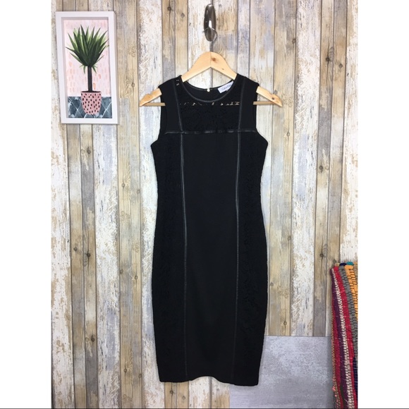 Calvin Klein Dresses & Skirts - Calvin Klein Black Fitted Lace Structured Dress